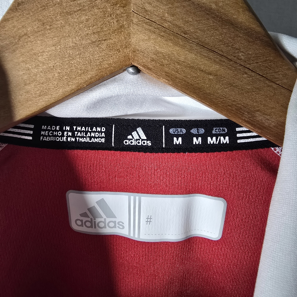 Adidas Men’s ClimaLite Red White Varsity Coach Polo Shirt Size M - Picture 7 of 10